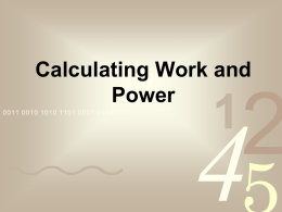 Calculating Work and Power