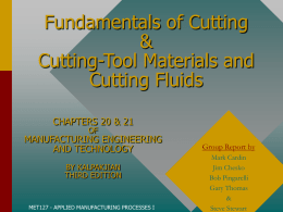 Fundamentals of Cutting & Cutting