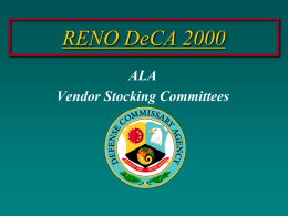 HEALTH & BEAUTY CARE Commissary Council Initiatives