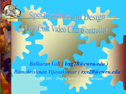 Specification and Design of a Low Cost Video Chat