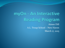 MyOn - An Interacitve Reading Program