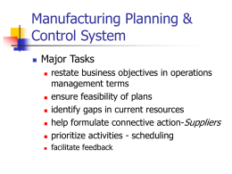 Manufacturing Planning & Control System