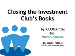 Closing the Investment Club&rsquo;s Books