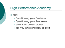 High Performance Organisations
