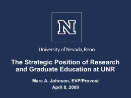 The Strategic Position of Research and Graduate Education