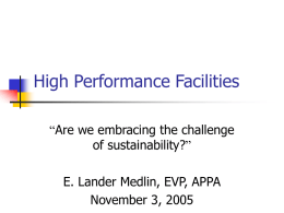 High Performance Facilities