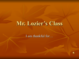 Mr. Lozier's Class