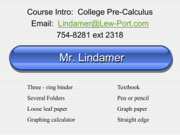 Mr. Lindamer
