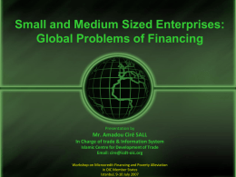 Small and Medium Sized Enterprises: Global Problems of