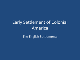 Early Settlement of Colonial America