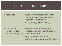 Le Chatalier’s Principle - Chandler Unified School District