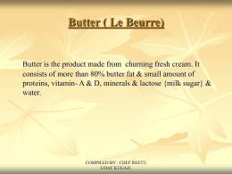 Butter ( Le Beurre)