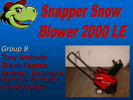 Snapper Snowblower LE - Rutgers School of Engineering