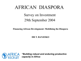 AFRICAN DIASPORA INVESTMENT