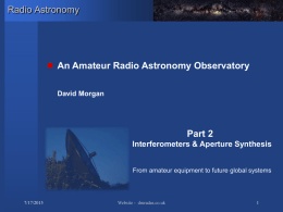 Project Overview - Amateur Radio Astronomy Observatory