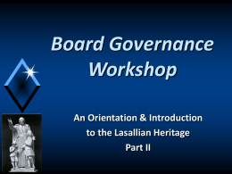 Lasallian Boards Workshop