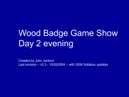 Wood Badge Game Show