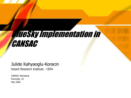 BlueSky Implementation in CANSAC