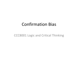 Cognitive Biases 2 - Michael Johnson's Homepage | All