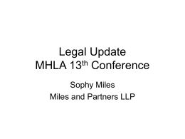 Legal Update MHLA 13th Conference