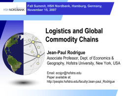 Logistics and Global Commodity Chains