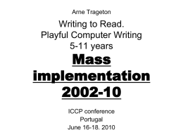Arne Trageton Playful computer writing