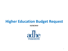 Higher Education Budget Request