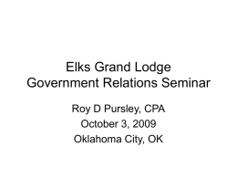 Elks Grand Lodge Government Relations Seminar