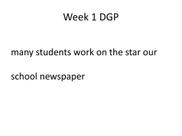 Week 1 DGP