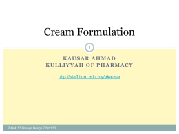 Formulation of Cream and Ointment