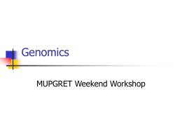 Genomics - University of Missouri