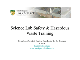 SUNY College at Brockport Science Lab Safety & Hazardous