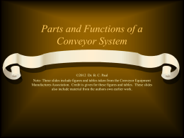 Parts and Functions of a Conveyor System