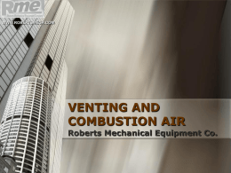 VENTING AND COMBUSTION AIR