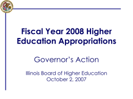 Fiscal Year 2006 Higher Education Appropriations
