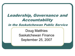 Leadership, Governance and Accountability Financial
