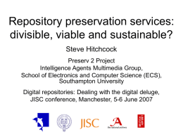 Repository preservation services: viable and sustainable?