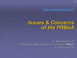 PRBoA Issues & Concerns