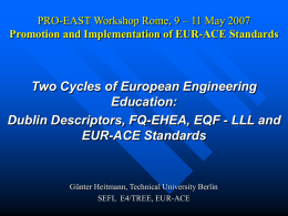 PRO-EAST Workshop Rome, 9 – 11 May 2007 Promotion and