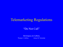 Telemarketing Regulations - New Jersey Press Association