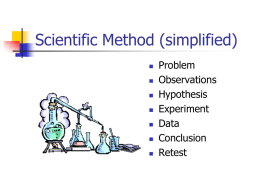 Scientific Method - Dr. Annette M. Parrott