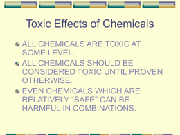 TOXIC EFFECTS OF CHEMICALS - Plymouth State University