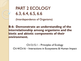 ECOLOGY (Interdependence of Organisms)