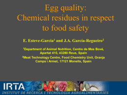 Egg quality: Chemical residues in respect to food safety