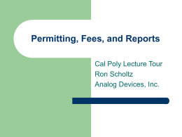 Environmental Permitting, Fees, and Reports