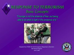 Response to Terrorism, Basic Concepts , January 2002.