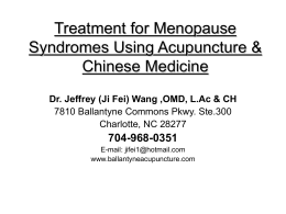 Treatment for Menopause Using Acupuncture & Chinese Medicine