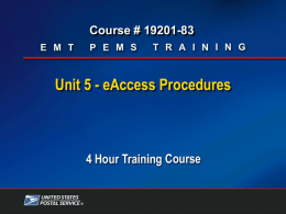 Unit 5 - eAccess Procedures