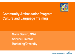Cultural and Language Training