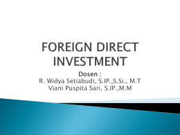 FOREIGN DIRECT INVESTMENT - Quantitative Methods in